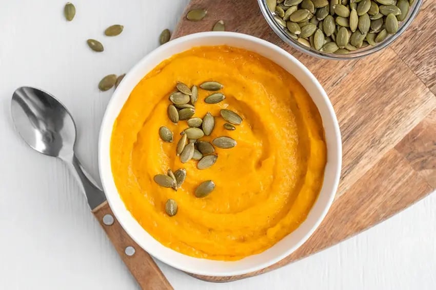 Crema de calabaza con Aove Oro del Desierto