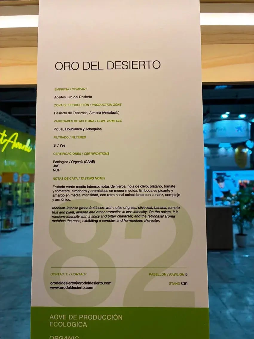 Oro del Desierto en Alimentaria 2026 - cartel